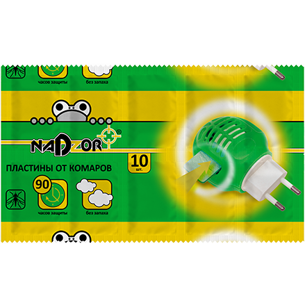 Пластины от комаров без запаха по 10шт Nadzor
